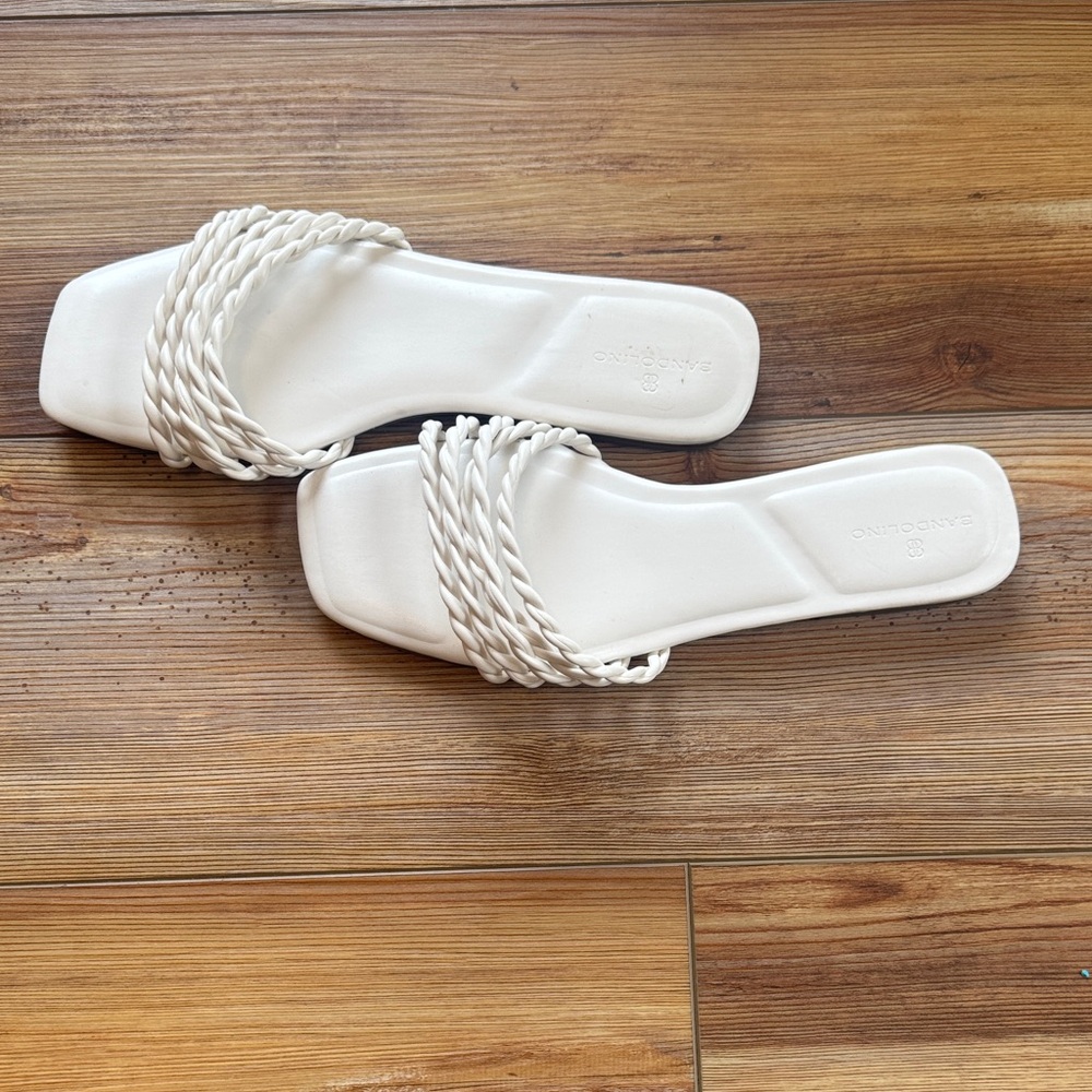 Bandolino White Braided Sandals